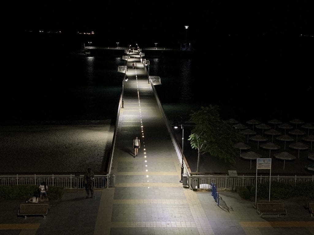 Burgas Pier at night