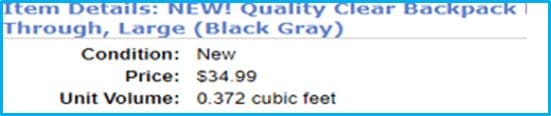 FBA storage size