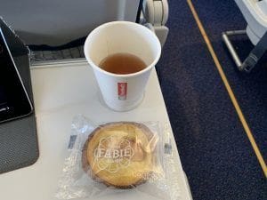 Brussels Airlines Business Class Brussels to Porto Tea and Cake