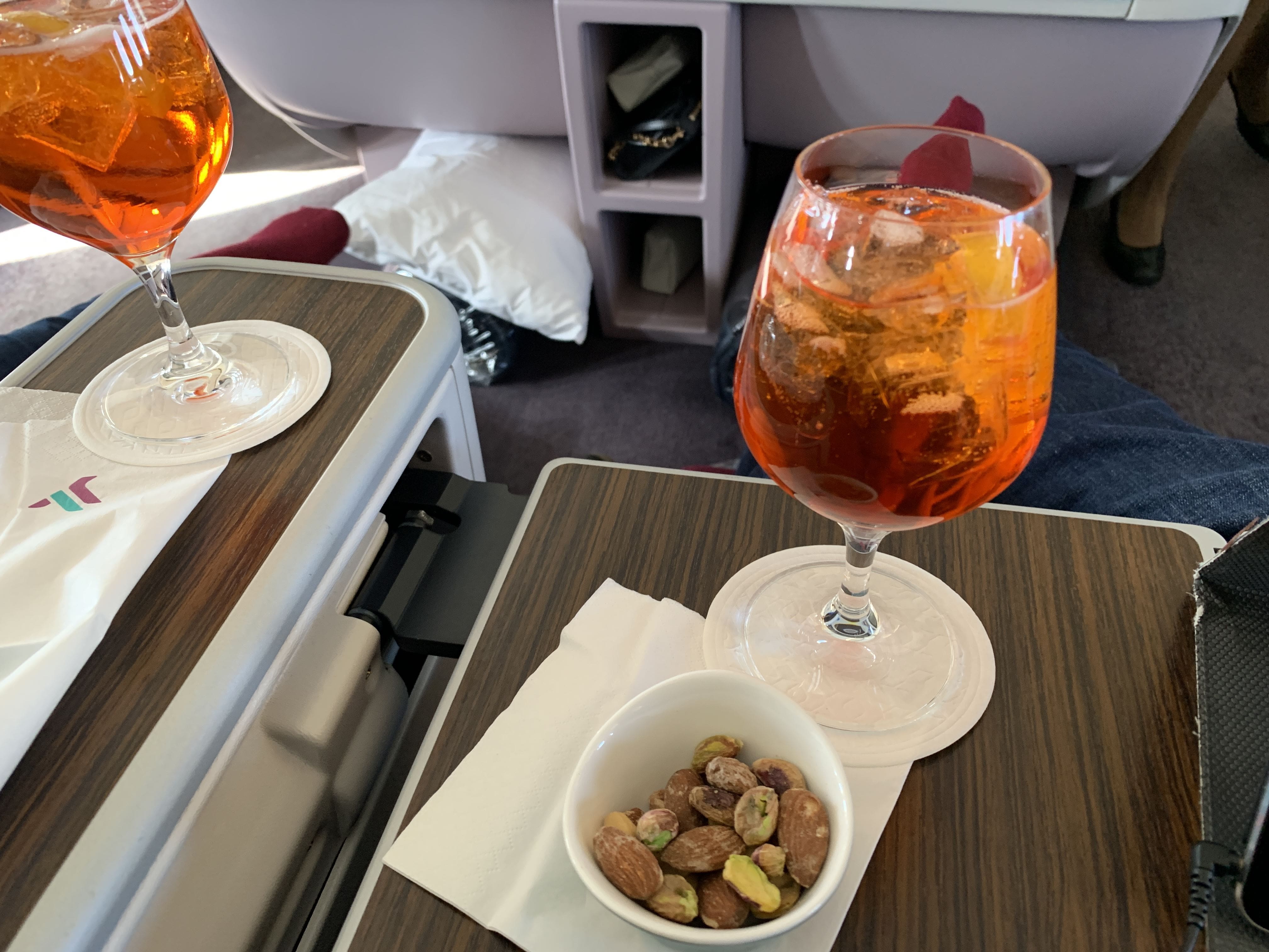 Air Italy Business Class Aperitif Aperol Spritz