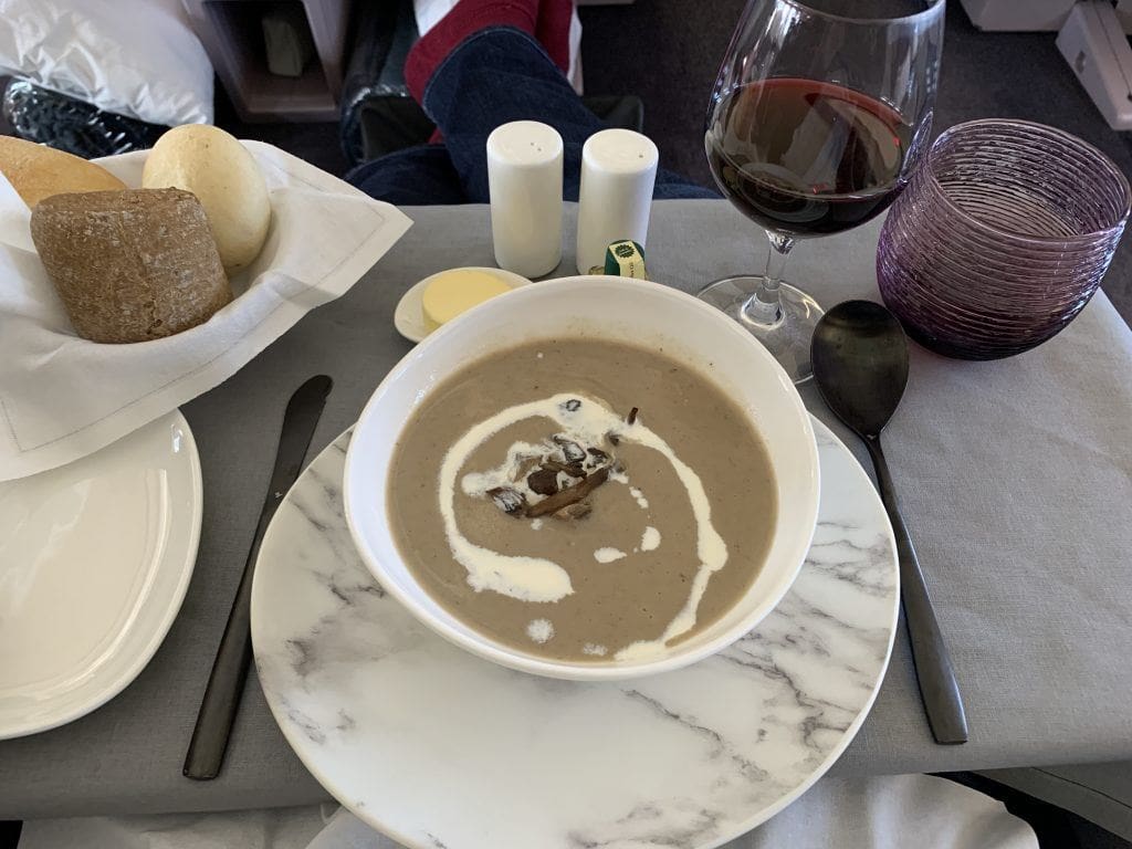 Air Italy Business Class Soup