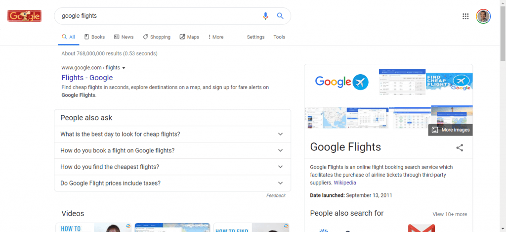 Google Flights Search