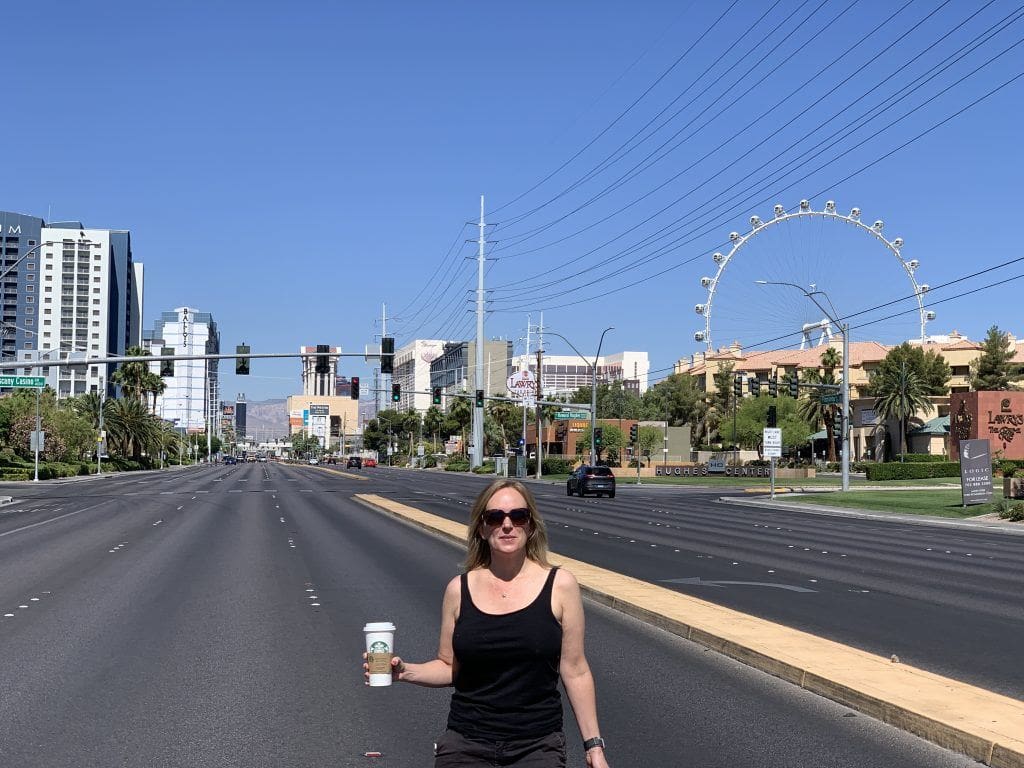 Empty streets in Las Vegas during COVID-19