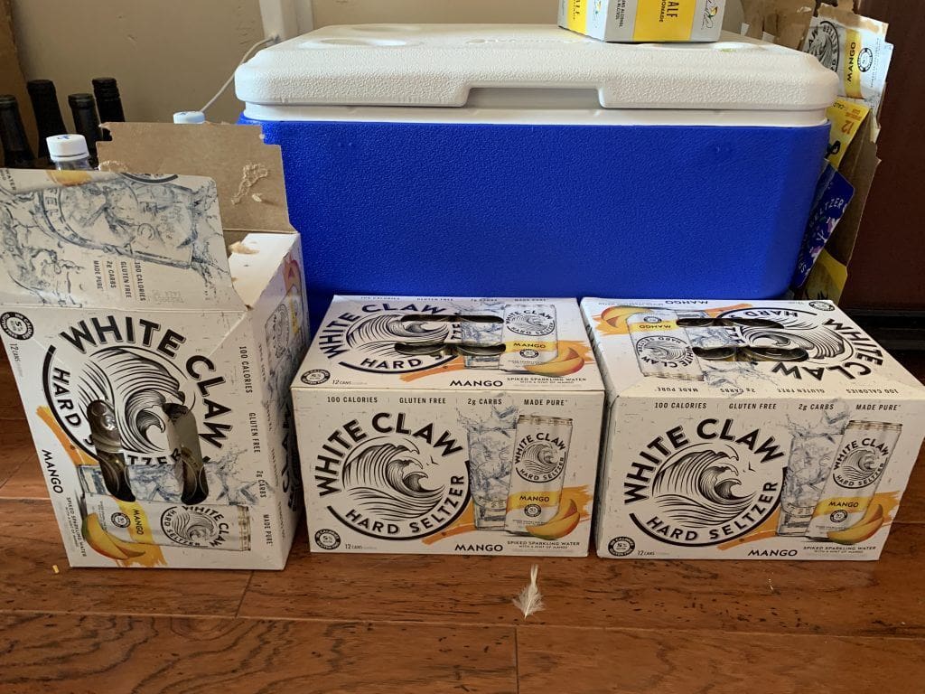 Mango white claw hard seltzer