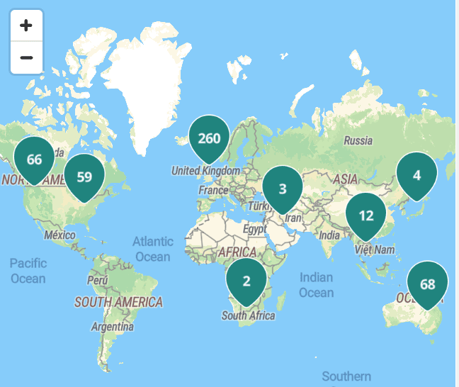 trustedhousesitters world map