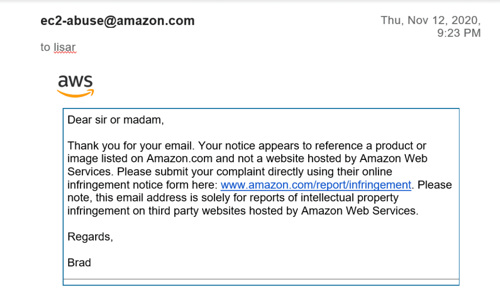 Amazon Web Services doesn't care