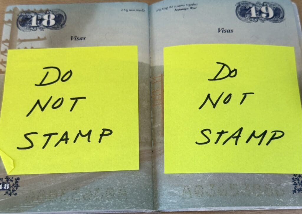 blank passport pages
