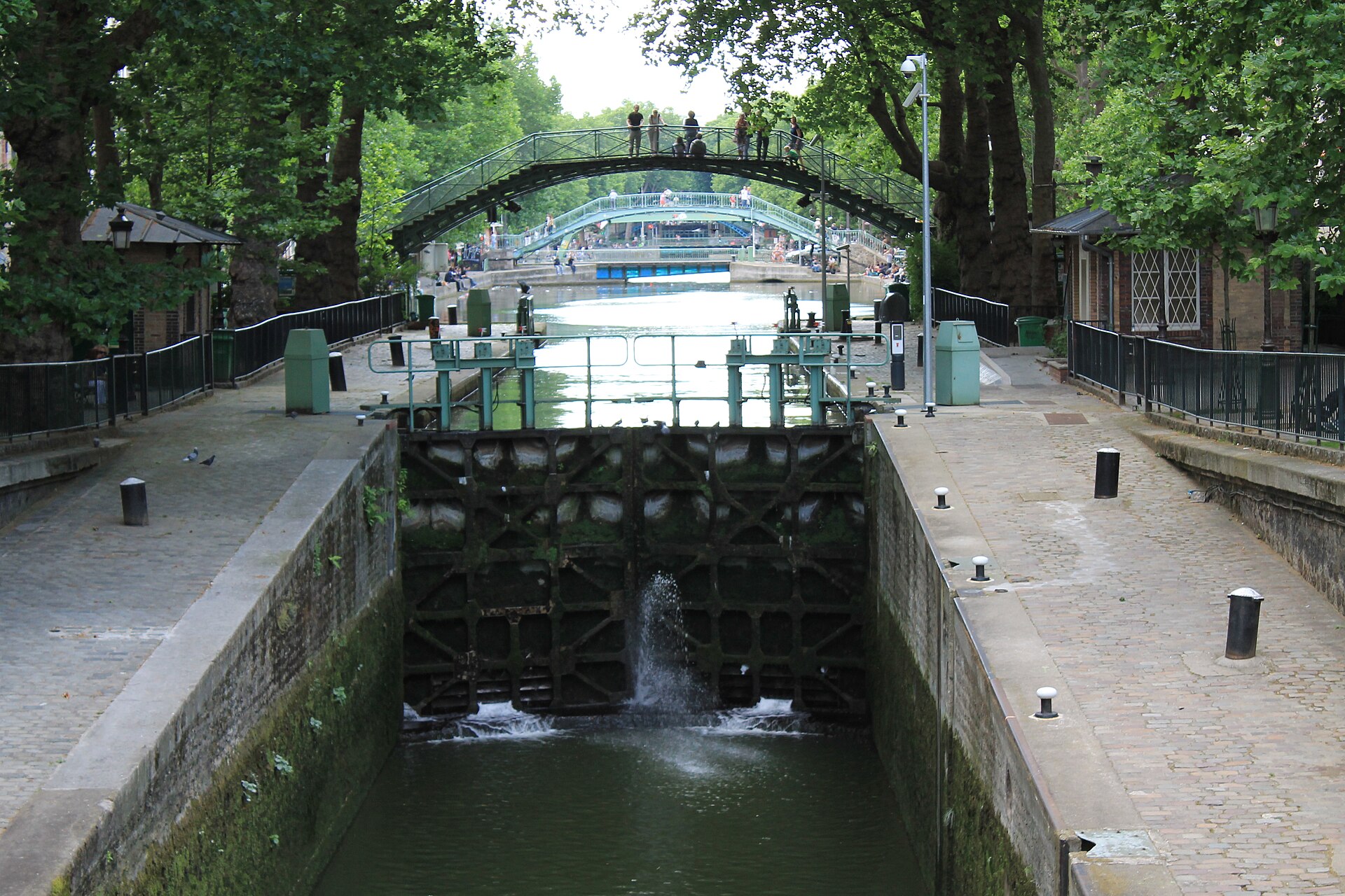 30 Free Things to Do in Paris 18 A lock and iron footbridge on the Canal Saint-Martin in Paris