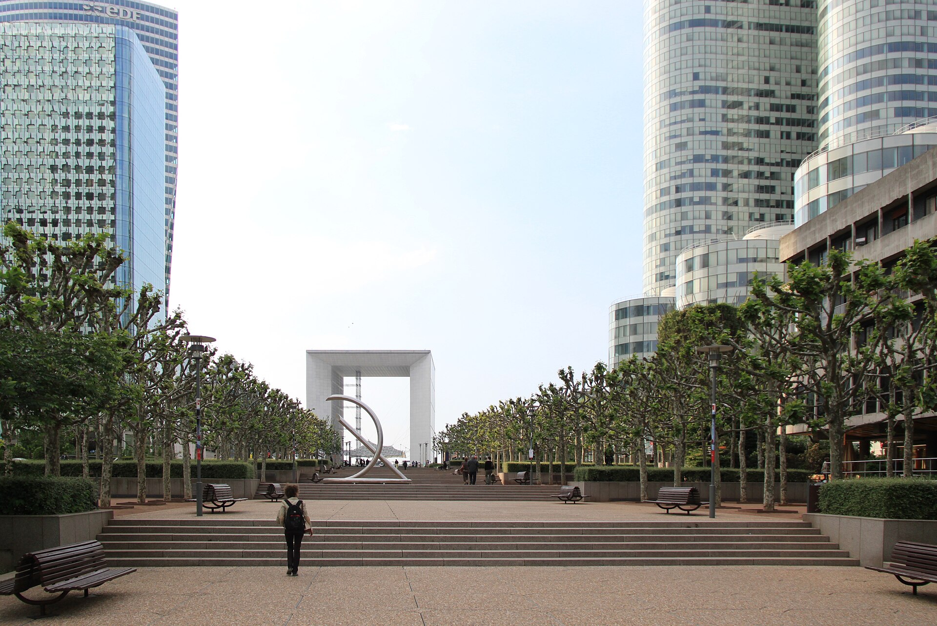 30 Free Things to Do in Paris 29 The Grande Arche de la Defense at the end of the esplanade, on the axis of the Champs-Elysees