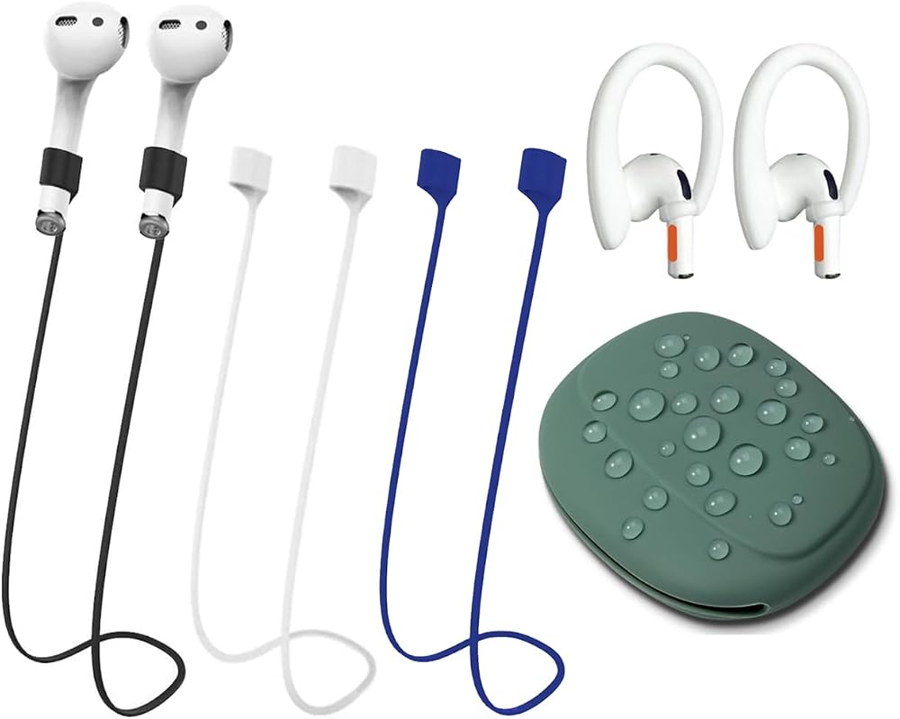 Silicone anti-lose neck strap connecting two AirPods