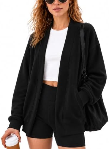 LICOBOD oversized cotton open front cardigan