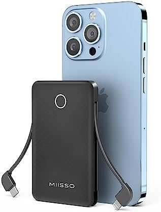 Slim black card sized miisso power bank