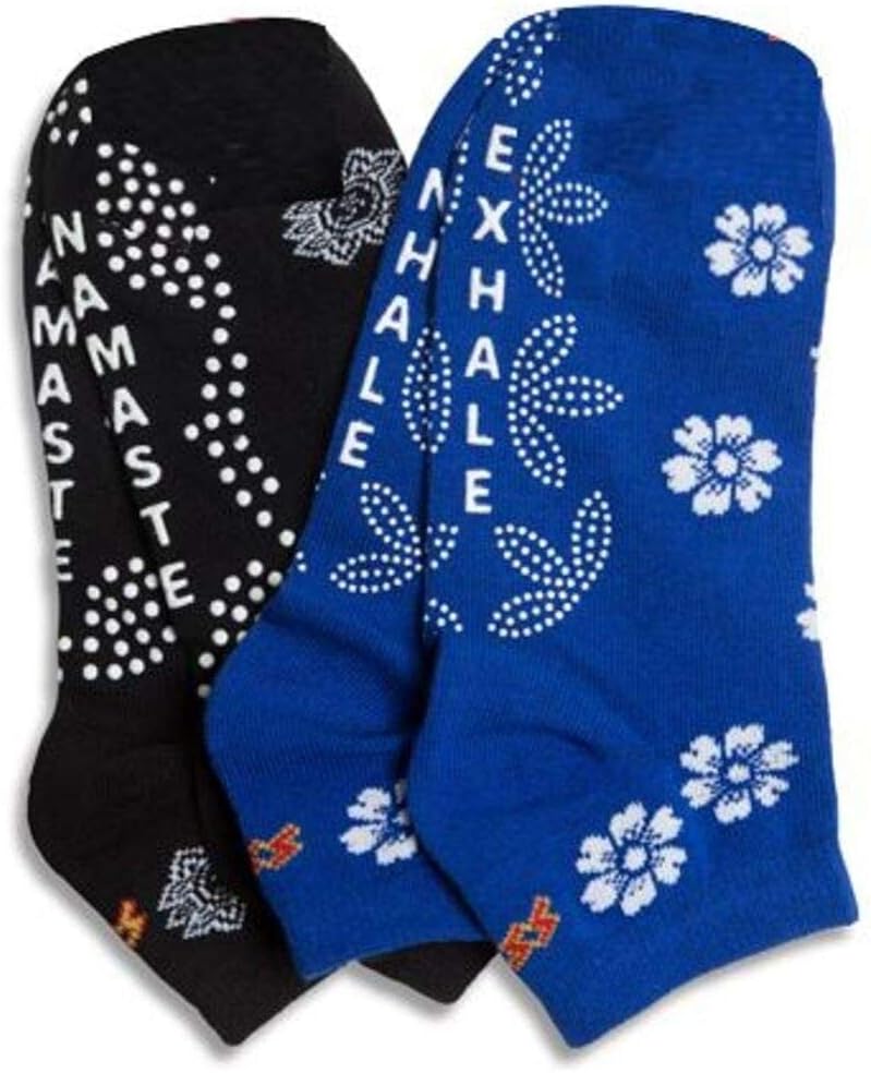 Pair of non-slip grip socks