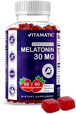 Bottle of Vitamatic extra strength melatonin gummies