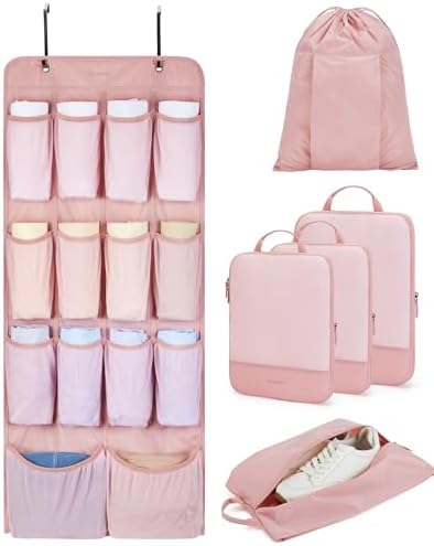 BAGSMART hanging compression packing cubes six set