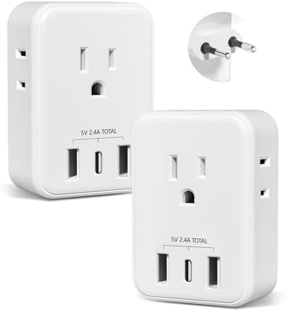 BN-LINK European travel plug adapters two pack