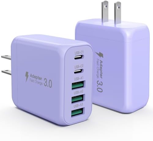 Packing Essentials 14 EIZLXQ 60W USB-C fast charger block, two pack