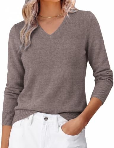 GRACE KARIN merino wool V neck sweater