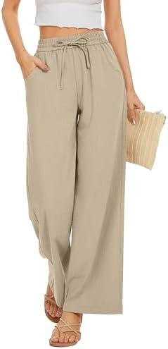 Summer Travel Clothing Essentials for Women 17 KICZOY drawstring wide leg palazzo pants