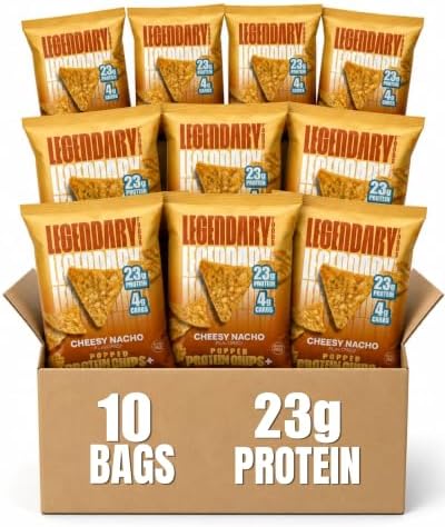 High Protein Travel Snacks 9 Legendary Foods cheesy nacho protein chips, ten pack