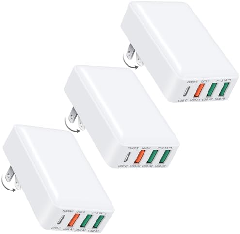 OKRAY flat four port USB C wall charger