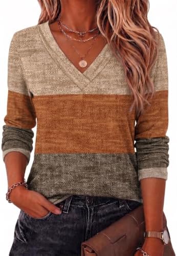 Zeagoo long sleeve V neck blouse