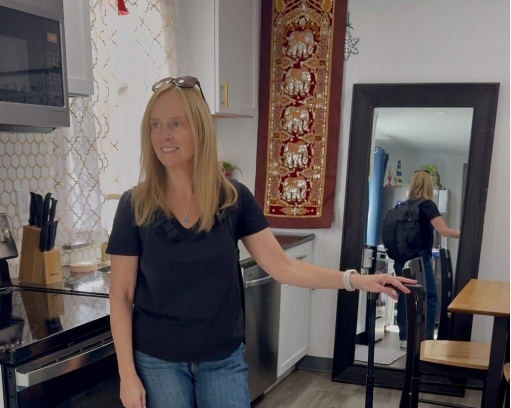 Lisa at an Airbnb