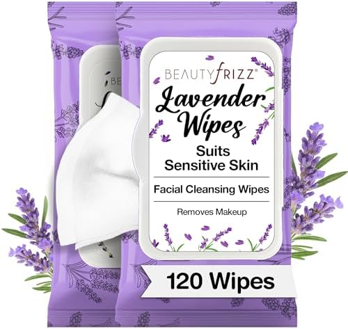 Travel Toiletries Lisa Recommends 14 BeautyFrizz lavender makeup remover face wipes, two packs