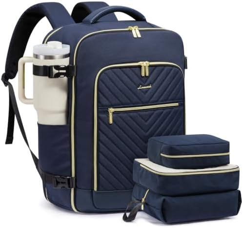 Luggage and Bags We Use 5 LOVEVOOK large travel backpack open flat with packing cubes